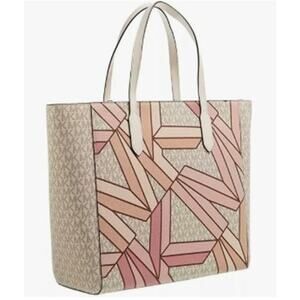 Michael Kors Sinclair Large East/West Grab Tote Smokey Rose Multi Handbag